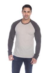 3701 Men's Long Sleeve CVC Blended Crew Neck Raglan