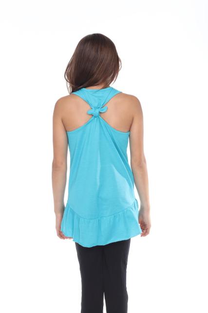 9013 Girl's Tied Racerback Ruffle Tank