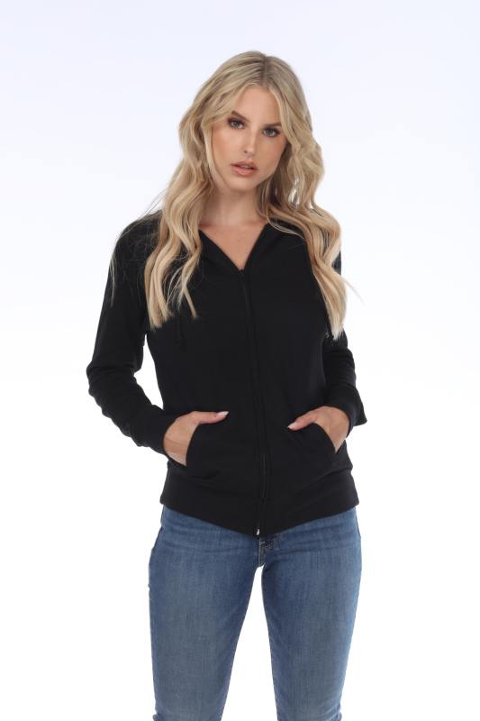 8902 Juniors French Terry Long Sleeve Zip Hoodie