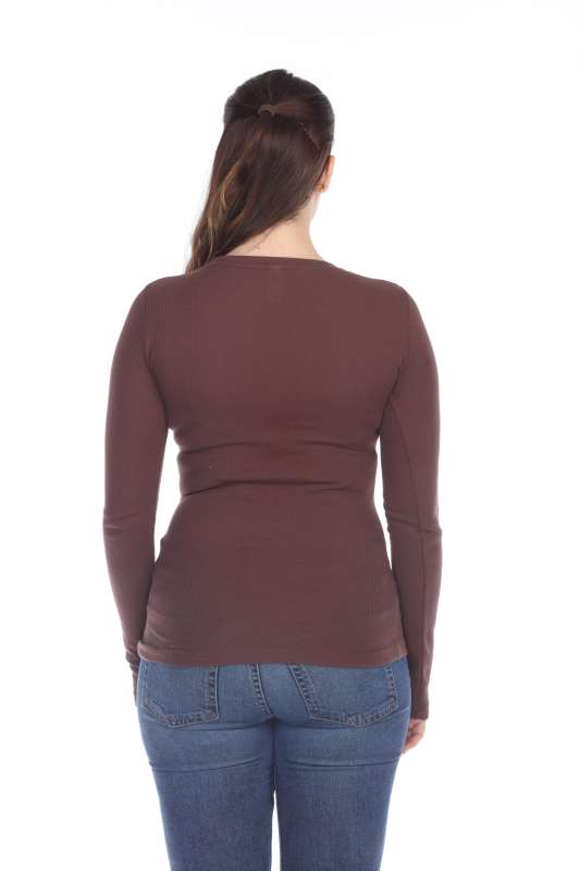 6100 Junior's Long Sleeve Thermal Crew Neck Tee