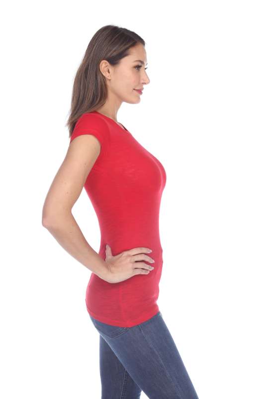 6050 Juniors Cap Sleeve Cotton Slub Tee