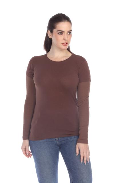 4160 Junior's Long Sleeve Jersey/Thermal 2-fer