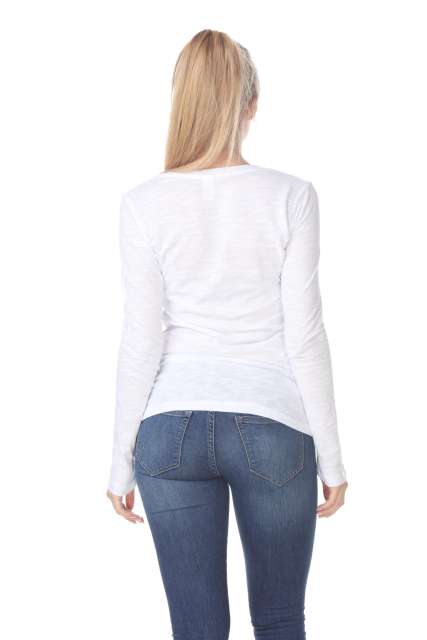 6150 Junior's Long Sleeve Cotton Slub Crewneck Tee