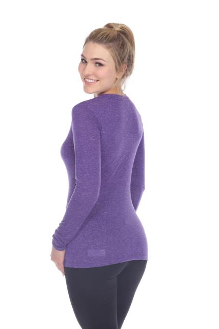 3804 Junior's Poly Linen Long Sleeve Crewneck Tee