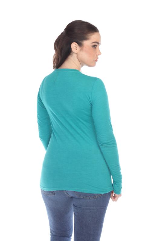 3100 Junior's Long Sleeve CVC Blended Crew Neck Tee