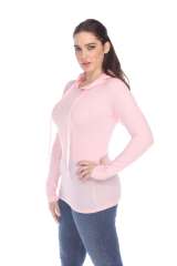 6101 Junior's Long Sleeve Waffle Thermal Hoodie