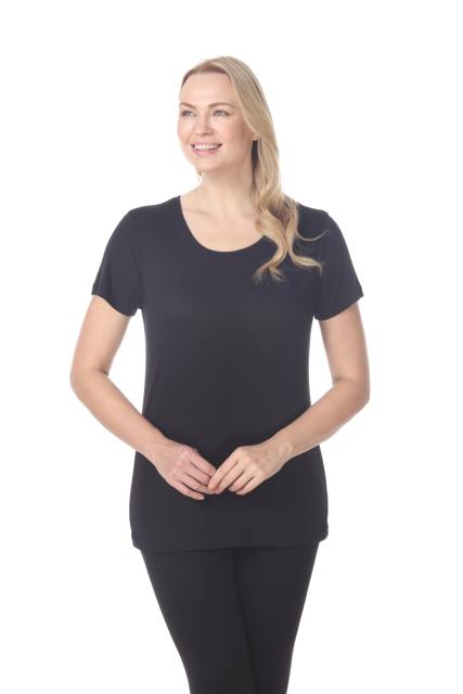 7313 Ladies Modal Blend Casual Open V Back Short Sleeve Tee