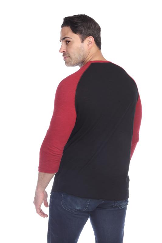 6570 Men's 3/4 Sleeve Cotton Slub Crewneck Raglan