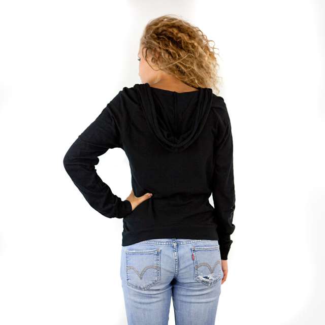 6152 Junior's Long Sleeve Cotton Slub Zip-Up Hoodie