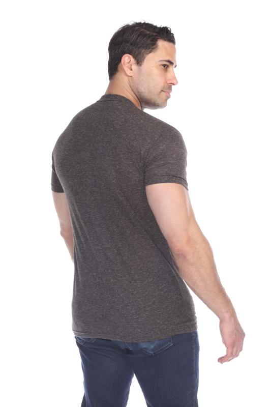 3702 Men's Poly Linen Blend V-Neck Tee