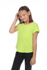 3905G Girls Short Sleeve Dolman with Curve Hem