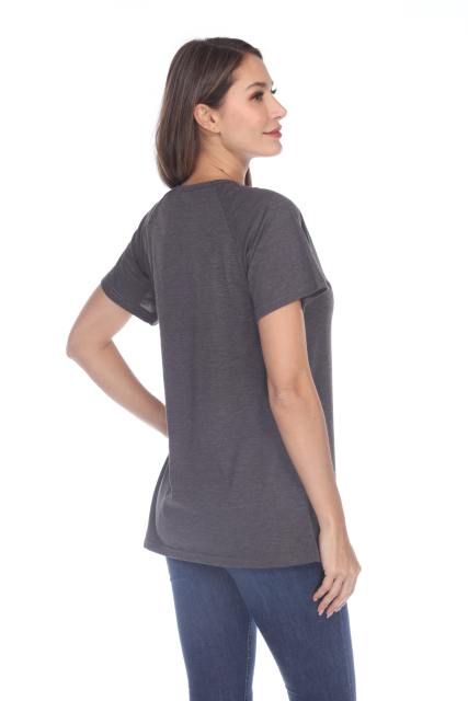 3002 Junior's Scoop Neck Short Sleeve Boxy Straight Tee