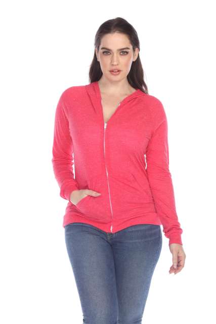 6153 Juniors Poly Linen Zip Hoodie