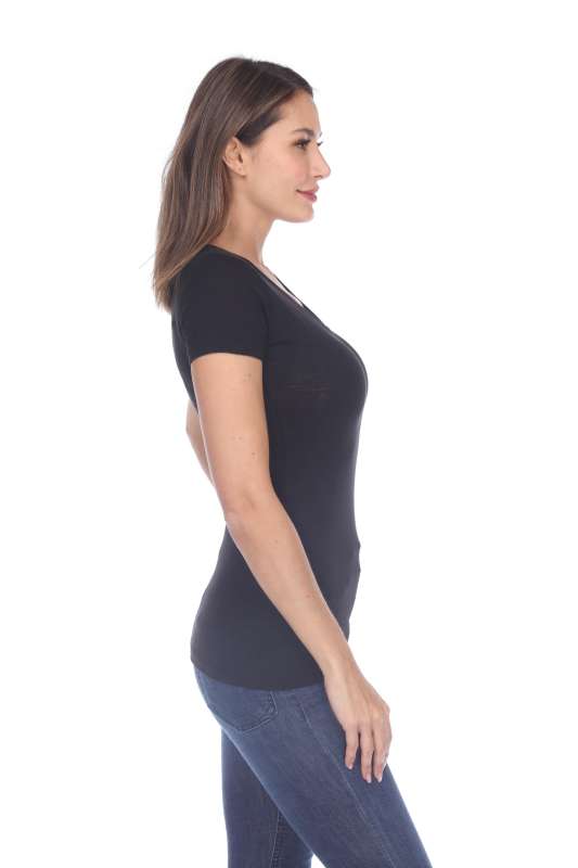6053 Juniors Cap Sleeve Cotton Slub Tee