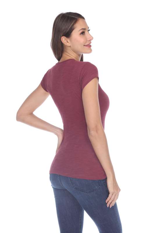 6050 Juniors Cap Sleeve Cotton Slub Tee