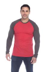 3701 Men's Long Sleeve CVC Blended Crew Neck Raglan