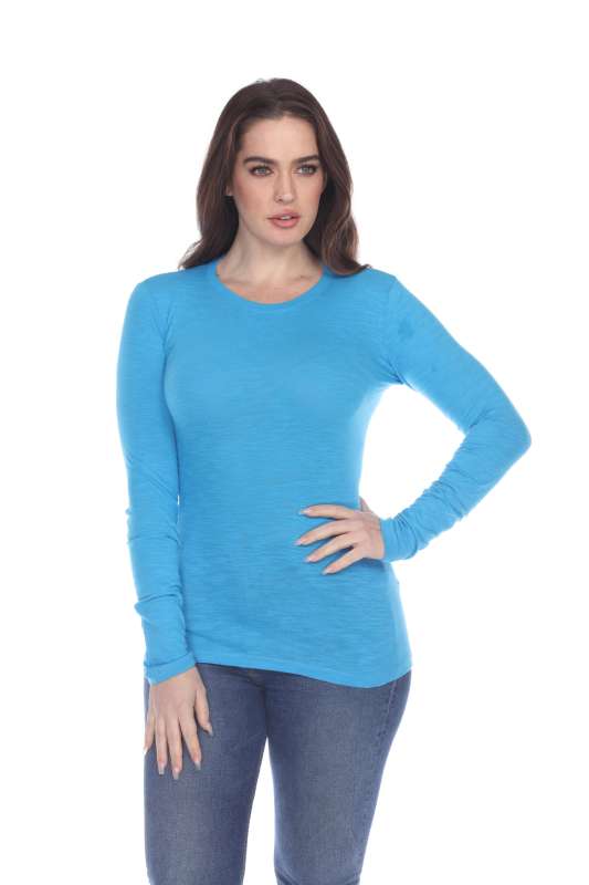 6150 Junior's Long Sleeve Cotton Slub Crewneck Tee