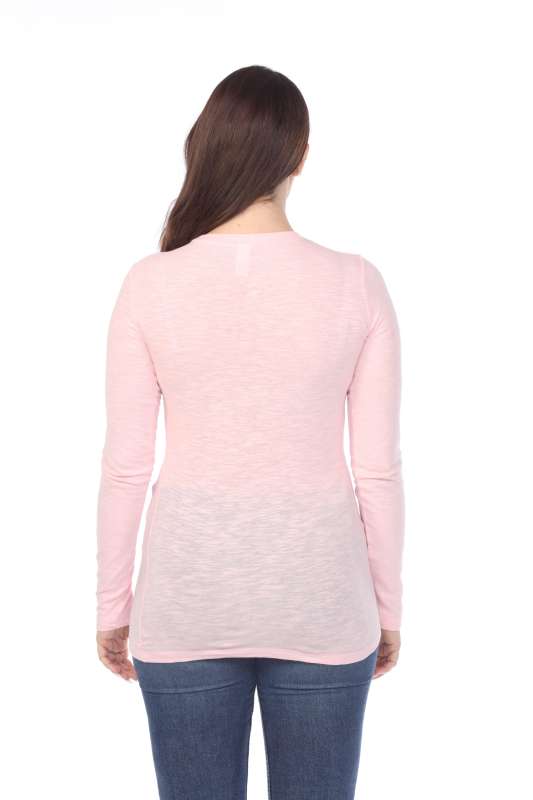 6150 Junior's Long Sleeve Cotton Slub Crewneck Tee