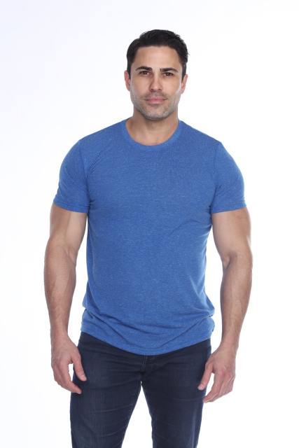 3700 Men's Poly Linen Blended Crewneck Tee