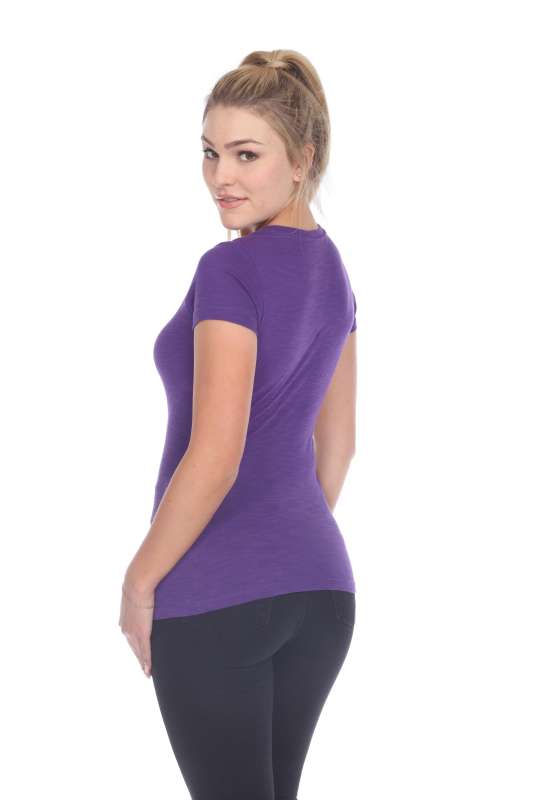 6053 Juniors Cap Sleeve Cotton Slub Tee