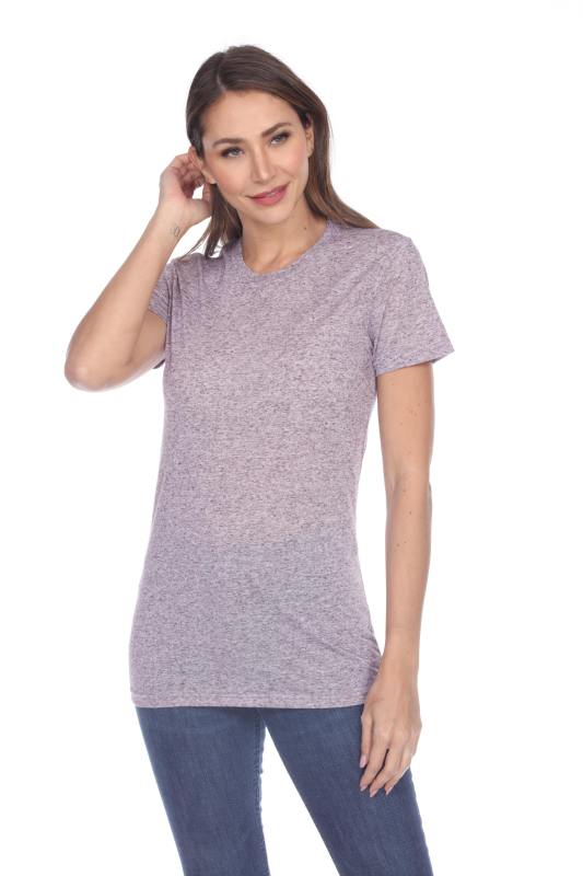 3800 Junior's Short Sleeve Poly Linen Crew Neck Tee