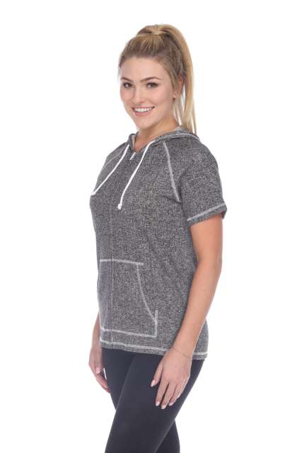 8901 Junior's French Terry Short Sleeve Zip Hoodie