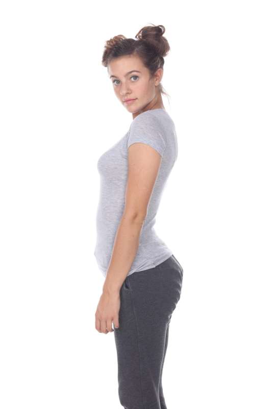 5003 Juniors Cap Sleeve "Tear Drop" V-Neck Tee