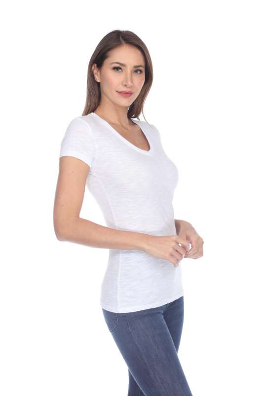 6053 Juniors Cap Sleeve Cotton Slub Tee