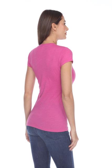 3000 Junior's Cap Sleeve CVC Blended Crew Neck Tee
