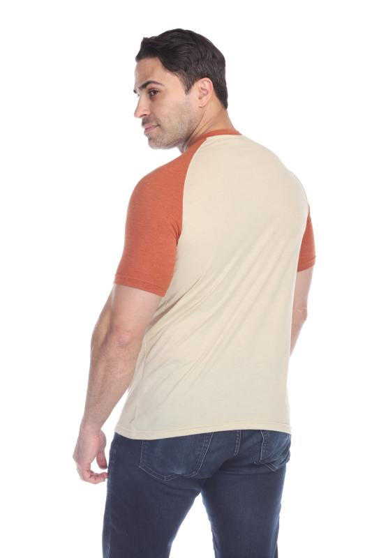 3601 Men's Short Sleeve CVC Blended Crew Neck Raglan