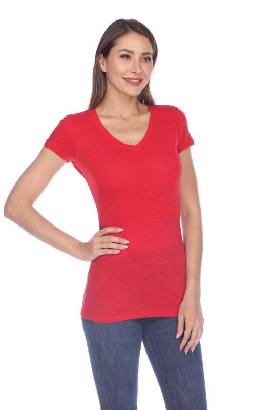 6053 Juniors Cap Sleeve Cotton Slub Tee