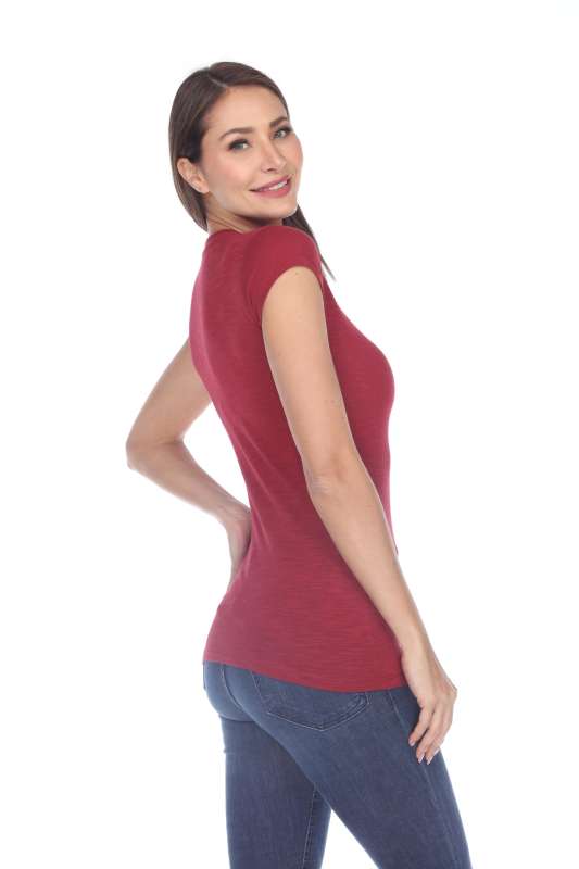 6050 Juniors Cap Sleeve Cotton Slub Tee