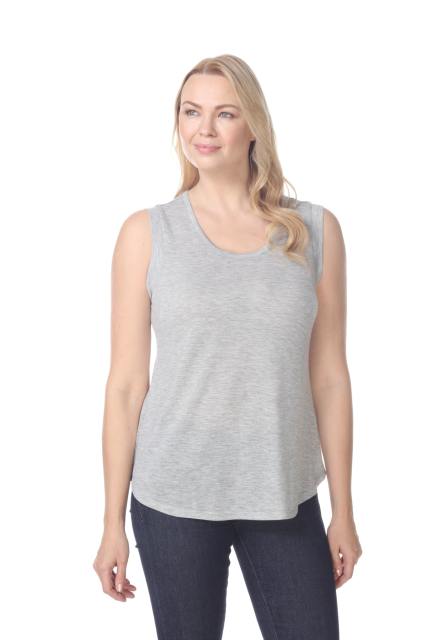 7311 Ladies Poly Viscose Pleated Back Tank Top