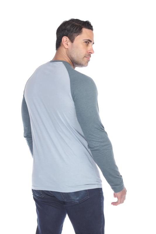 3701 Men's Long Sleeve CVC Blended Crew Neck Raglan