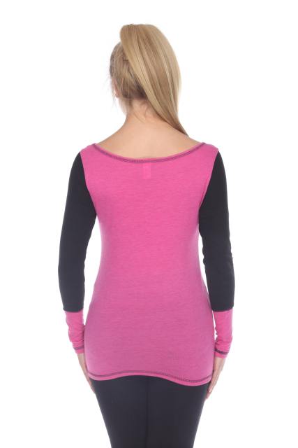 3101 Junior's Cotton Poly Blend Body with Black Thermal Long Sleeve Tee