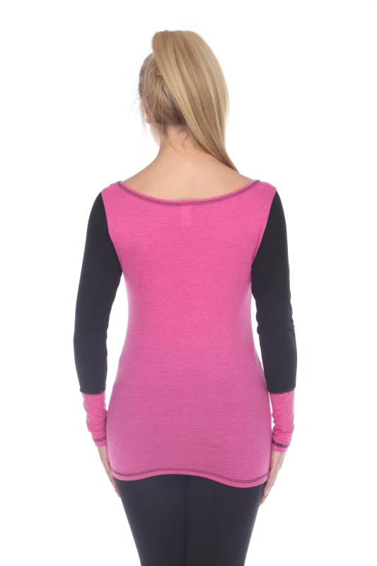 3101 Junior's Cotton Poly Blend Body with Black Thermal Long Sleeve Tee