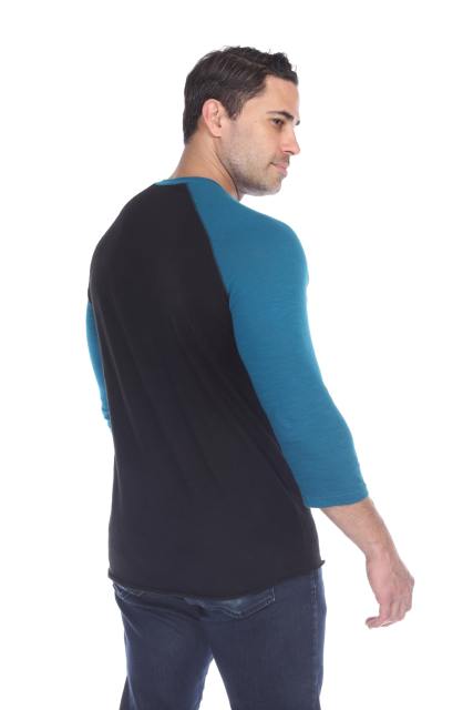 6570 Men's 3/4 Sleeve Cotton Slub Crewneck Raglan