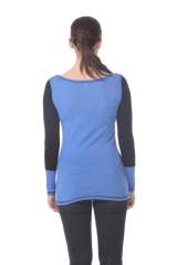 3101 Junior's Cotton Poly Blend Body with Black Thermal Long Sleeve Tee