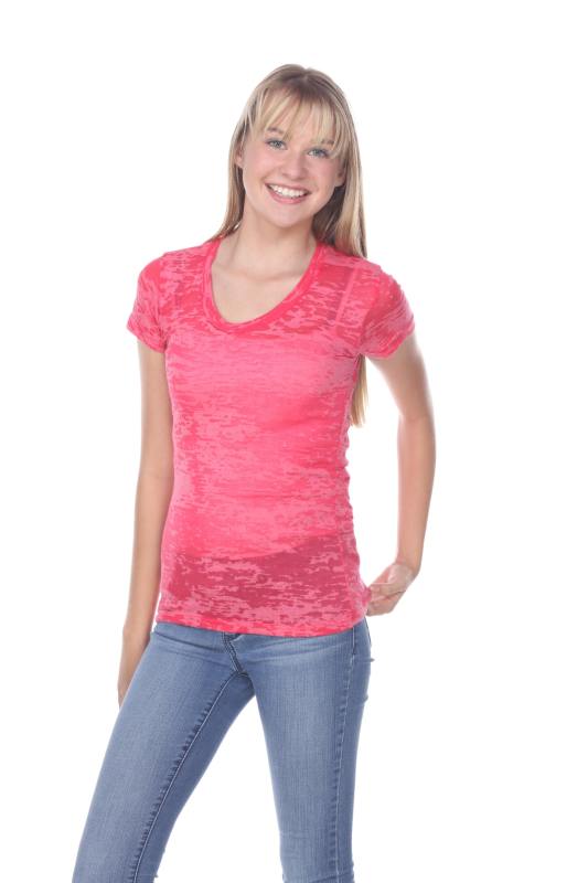 3500 Junior's Burnout Crew Neck Tee