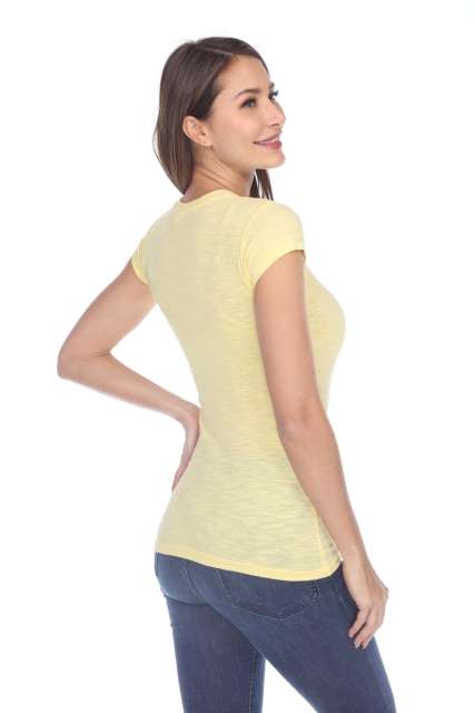 6050 Juniors Cap Sleeve Cotton Slub Tee