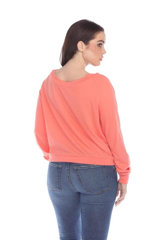 3904 Junior's Bamboo Blend Crop Long Sleeve Pullover