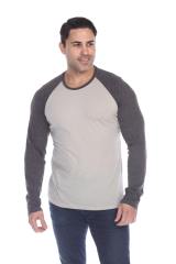 3701 Men's Long Sleeve CVC Blended Crew Neck Raglan