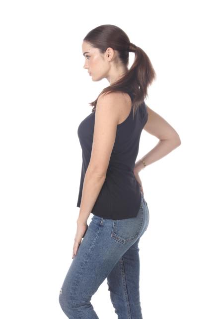 3311 Junior's Poly Viscose Tank Top with Slit Back