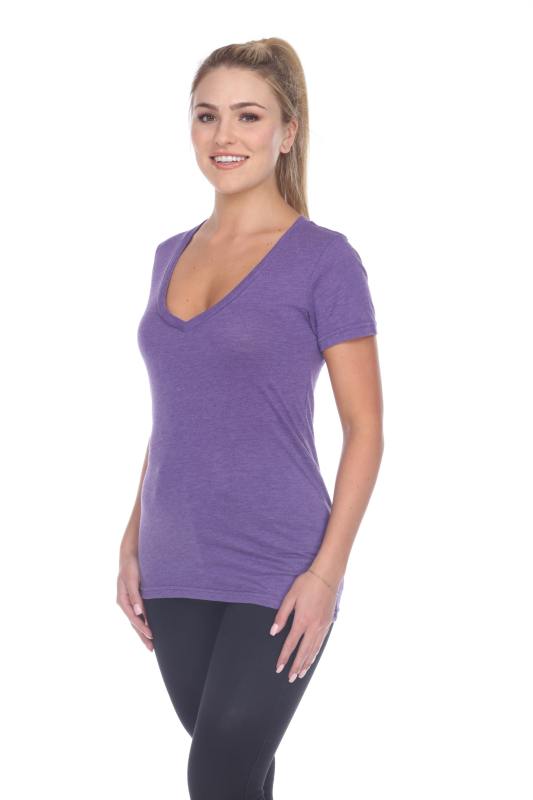 3203 Junior's Tri Blend Short Sleeve Deep V-Neck Tee