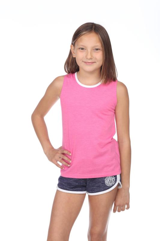 9210 Girls Twist Strap Open Back Tank