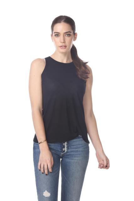 3311 Junior's Poly Viscose Tank Top with Slit Back
