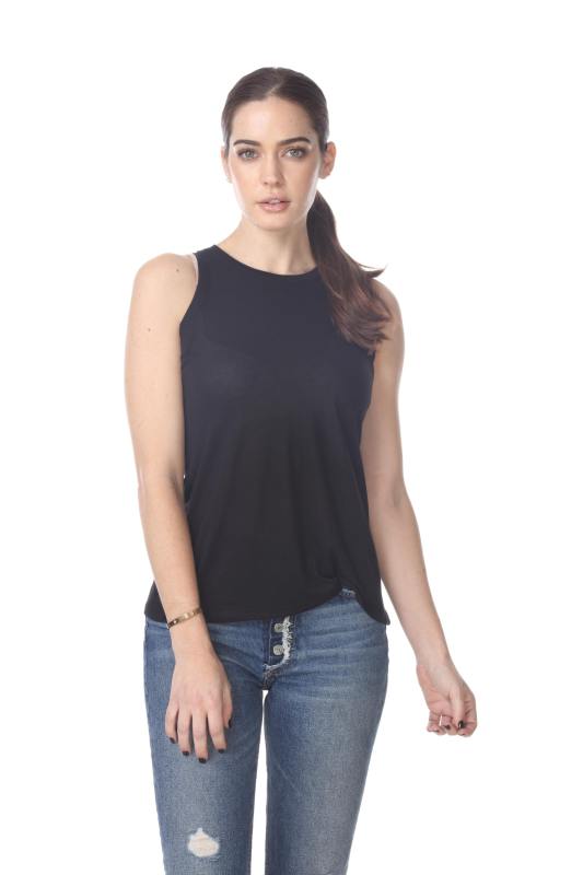 3311 Junior's Poly Viscose Tank Top with Slit Back