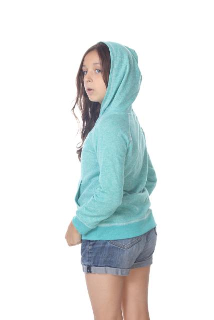 8902G Girls French Terry Llong Sleeve Zip Hoodie
