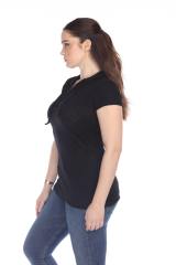 6051 Junior's Short Sleeve Cotton Slub Henley Hoodie