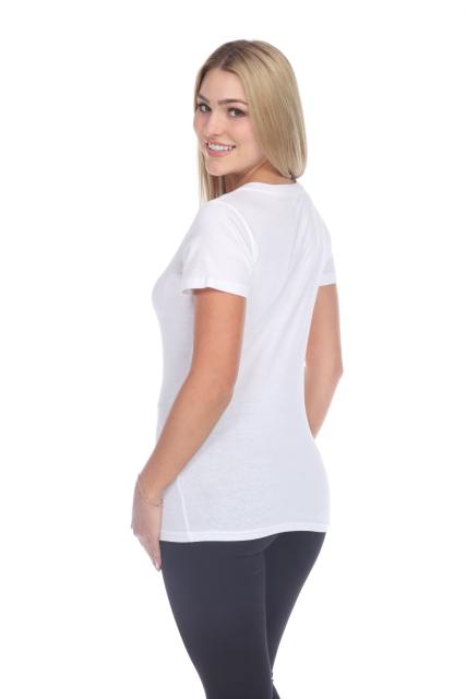 1003 Junior's Cap Sleeve Deep V Neck Tee